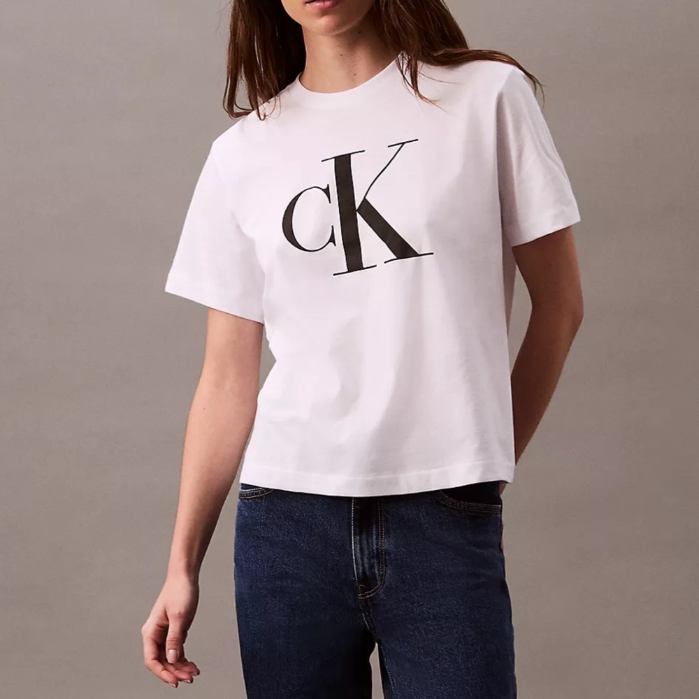 Calvin Klein Jeans White CK Logo Tee